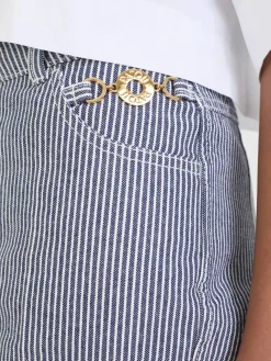 Flared-Leg Jeans Marineblau