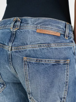 Flared-Leg Jeans Mittelblau