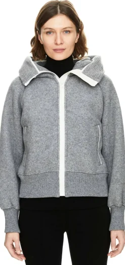 Fleece-Bomberjacke 'Chilliwack' mit Kapuze Grau