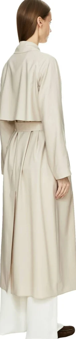 Fließender Cashmere-Trenchcoat Beige