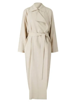 Fließender Cashmere-Trenchcoat Beige