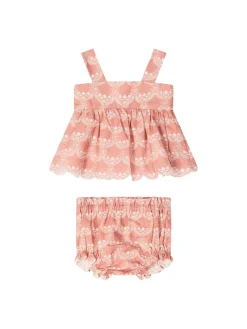 Floales Set aus Top und Bloomer Rosé