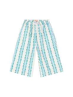 Florale Hose 'Flowers' Weiß