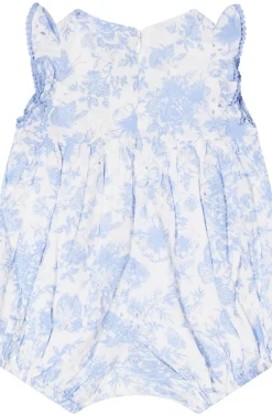 Floraler Body mit Rüschen Blau