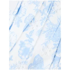 Floraler Body mit Rüschen Blau