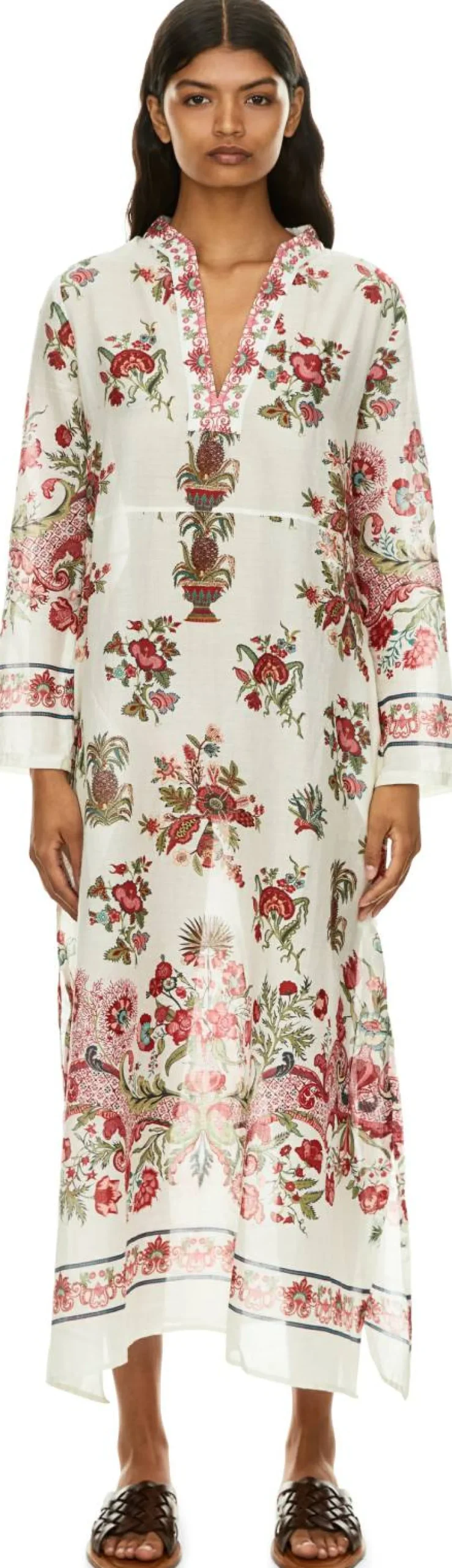 Floraler Kaftan 'Giada' Rot