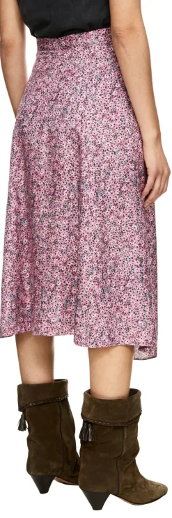 Floraler Rock 'Cacia' aus Jacquard Rosé