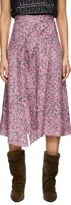 Floraler Rock 'Cacia' aus Jacquard Rosé