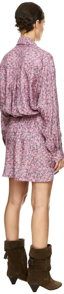 Florales Hemdblusenkleid 'Harmony' aus Jacquard Rosa