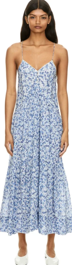 Florales Maxikleid 'Sabba' Blau