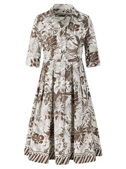 Florales Midikleid 'Aisha' Braun