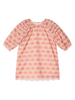 Florales Rüschenkleid Rosé