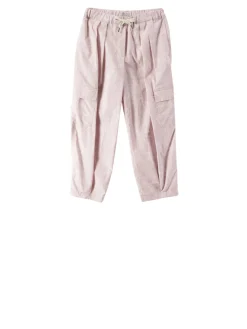 Florale Stoffhose Flieder