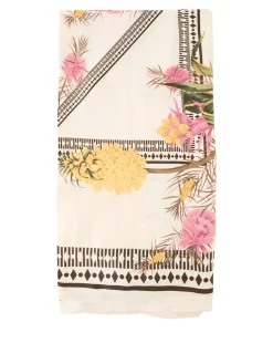 Foulard aus Viskose-Twill mit Logodruck Beige