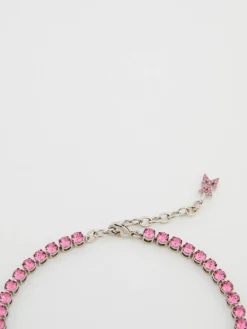Fußkette 'Tennis' Silber/Pink