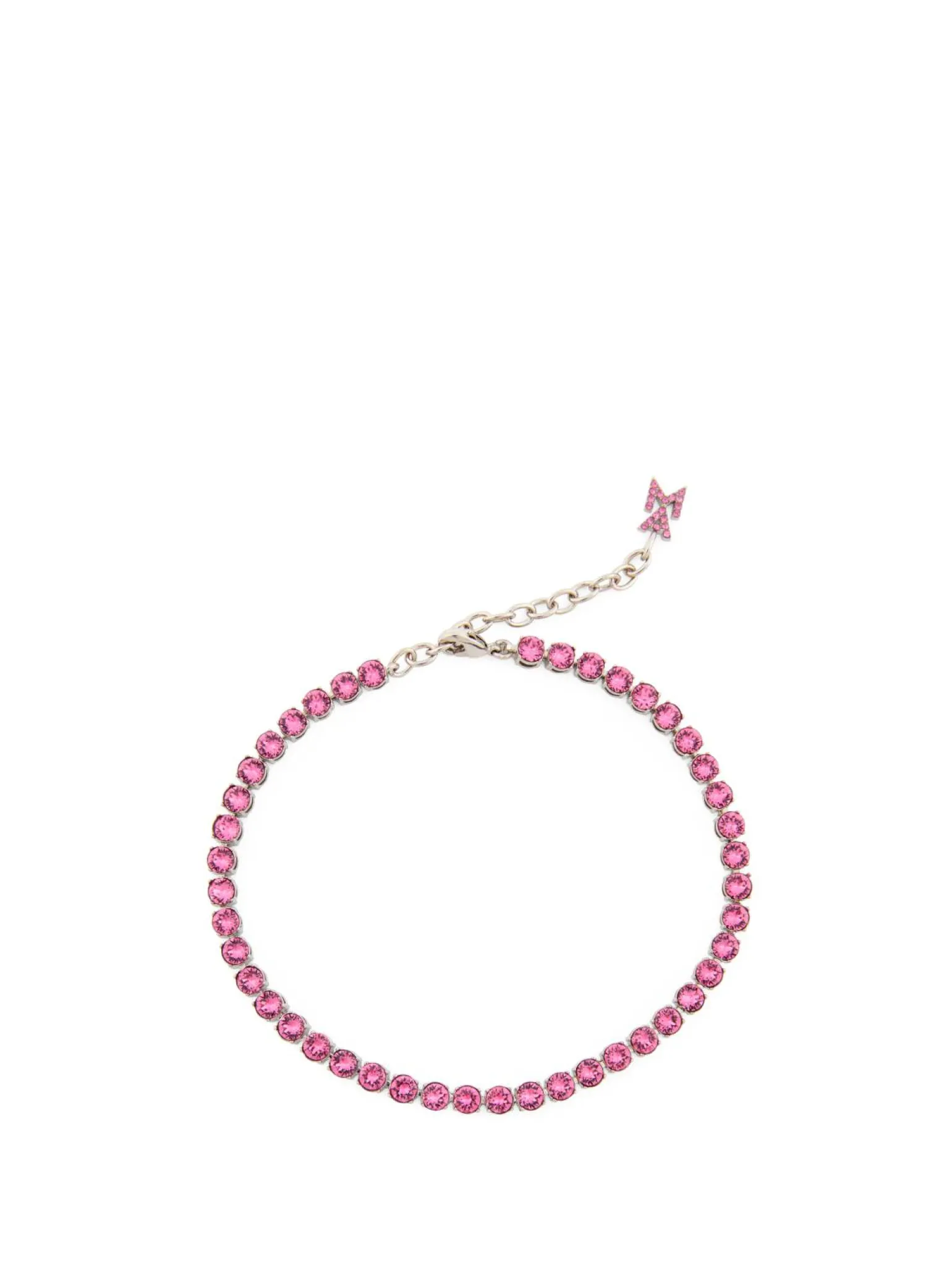 Fußkette 'Tennis' Silber/Pink