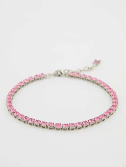 Fußkette 'Tennis' Silber/Pink