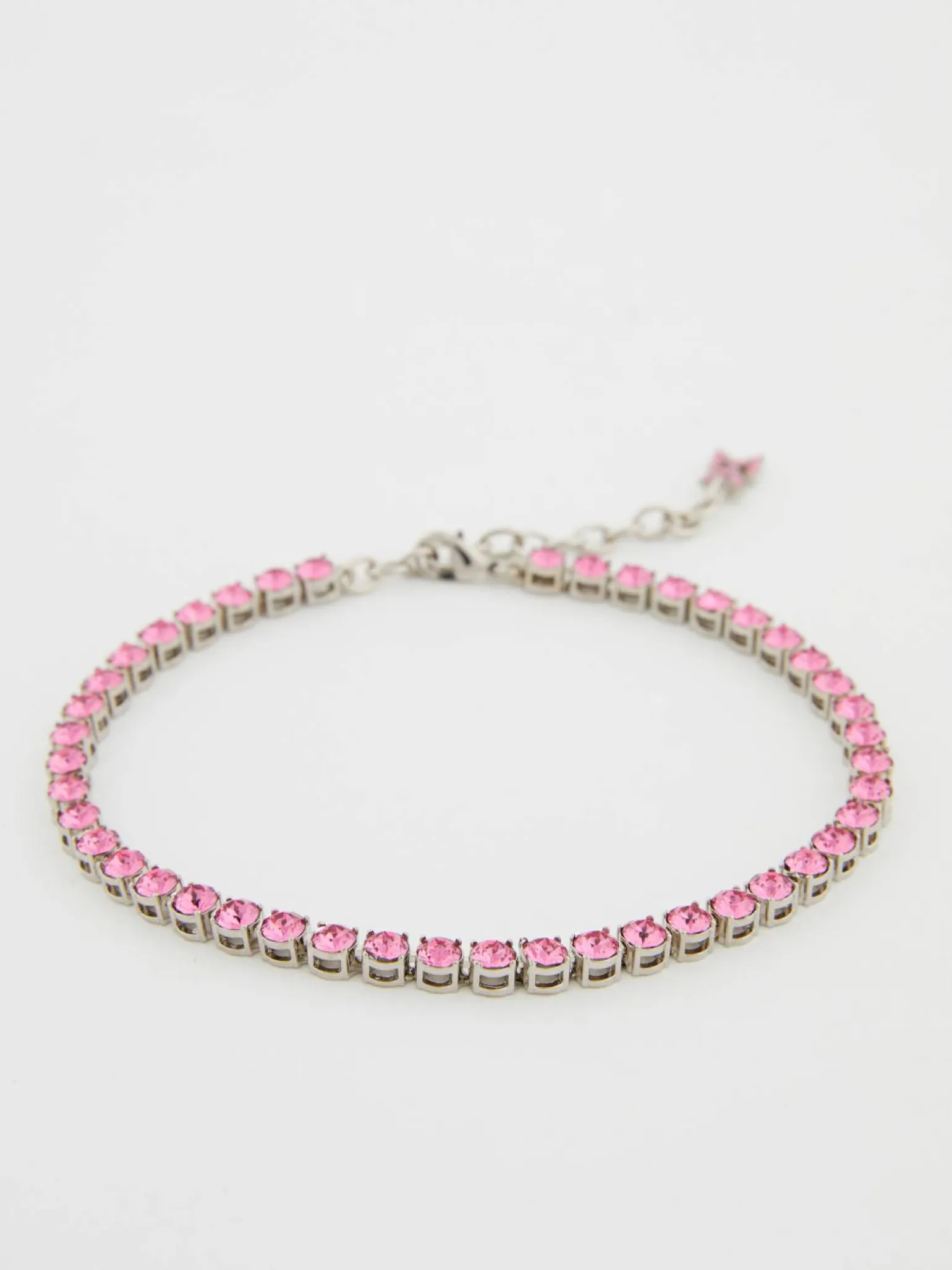 Fußkette 'Tennis' Silber/Pink