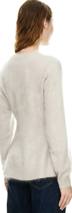 Gebürsteter Cashmere-Pullover 'Kaylin' Kitt