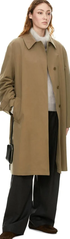 Gebürsteter Cashmere-Pullover 'Embla' mit Stehkragen Kitt