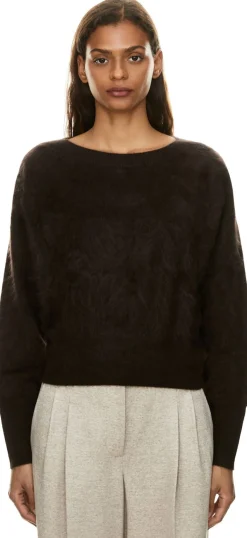 Gebürsteter Cashmere-Pullover 'Kenzie' Schokolade