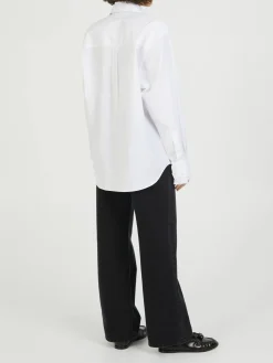 Geraffte Bluse Weiß