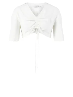 Geraffte Bluse Weiß