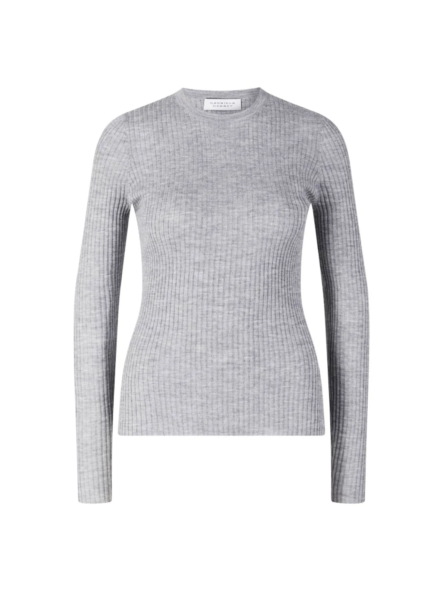 Geripptes Cashmere-Seidenshirt 'Browning' Grau