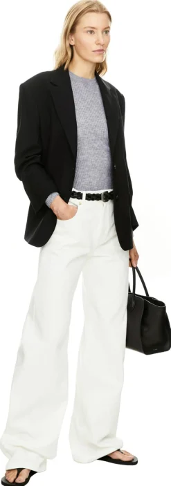 Geripptes Cashmere-Seidenshirt 'Browning' Grau