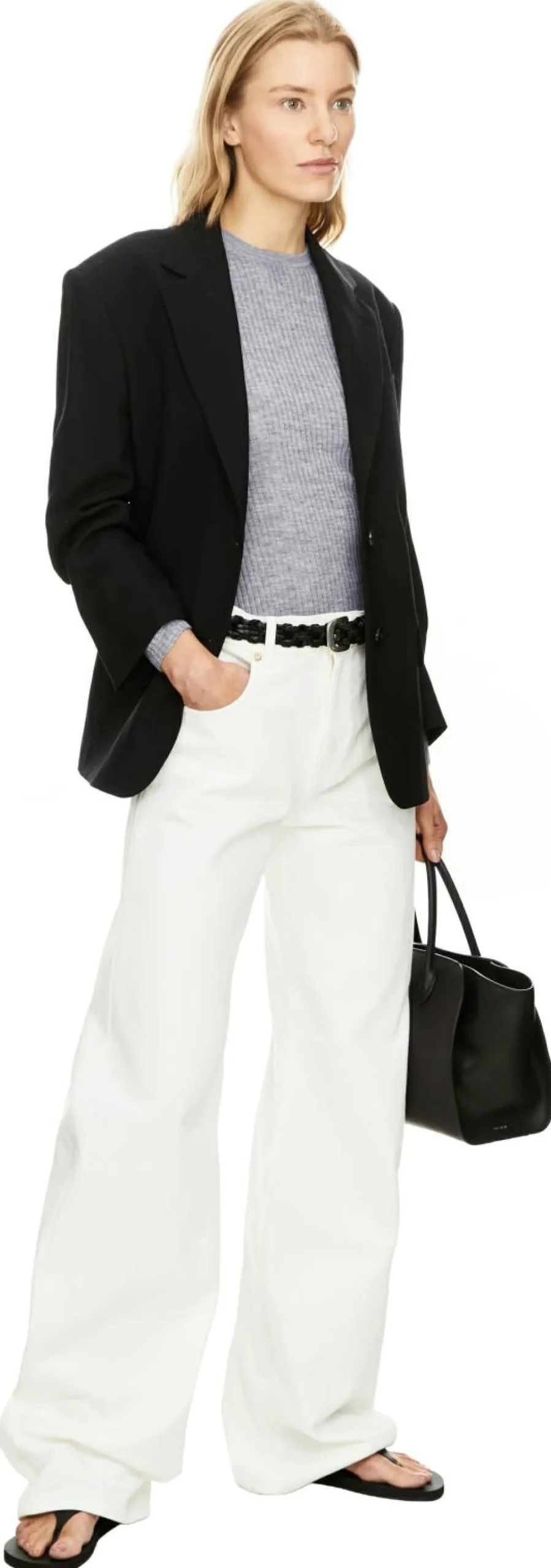 Geripptes Cashmere-Seidenshirt 'Browning' Grau