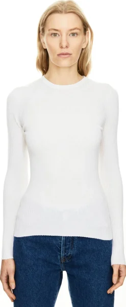 Geripptes Cashmere-Seidenshirt 'Browning' Weiß