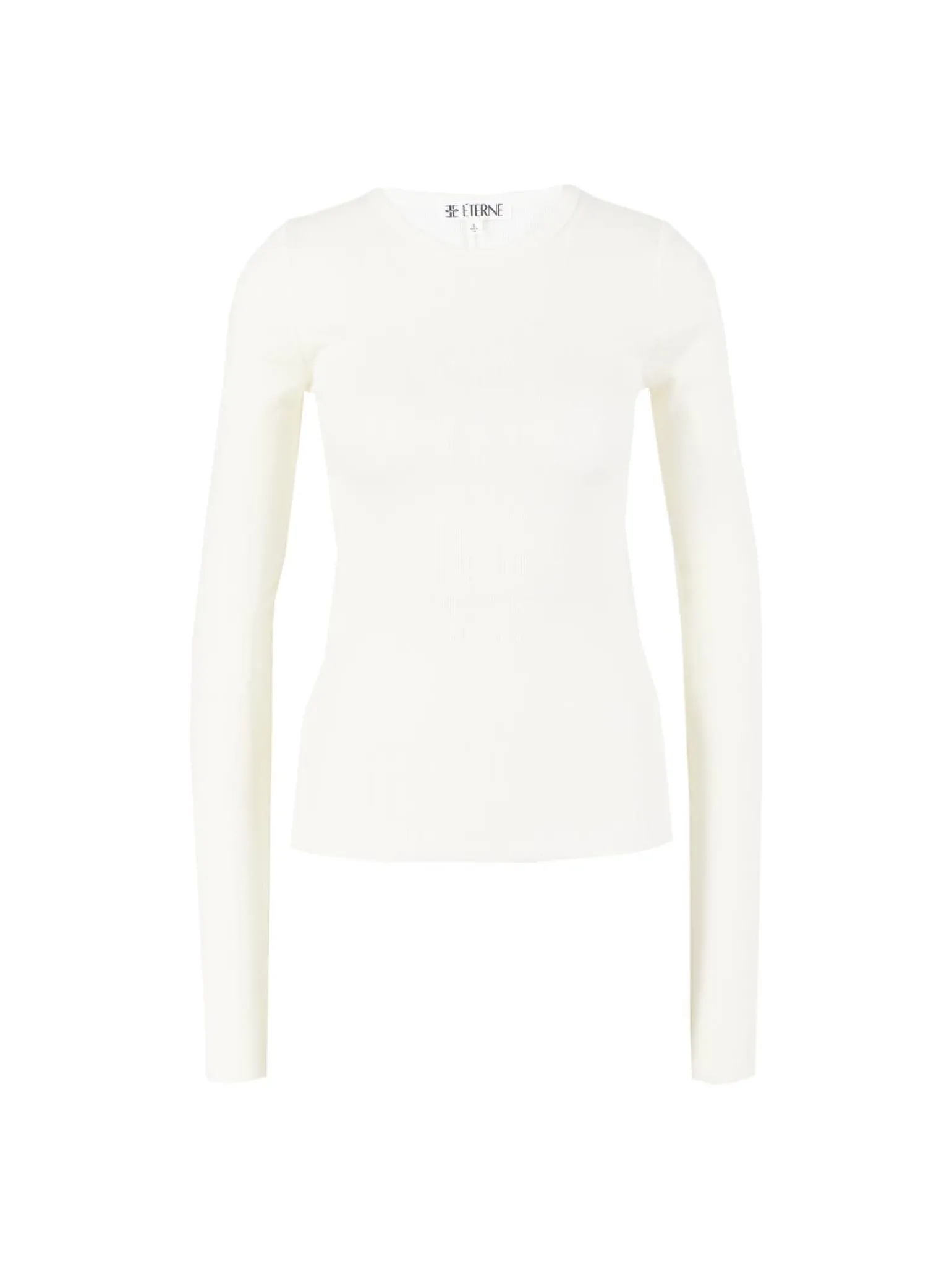 Geripptes Langarmshirt Crème