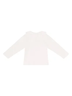 Geripptes Langarmshirt mit Kragen Rosé