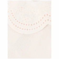 Geripptes Langarmshirt mit Kragen Rosé