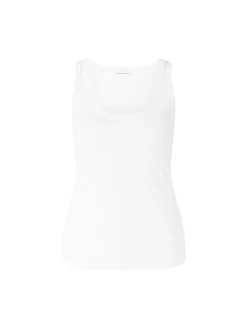 Geripptes Top 'Niva' mit Rundhalsausschnitt Bianco