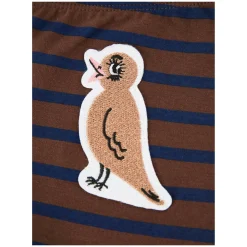 Gesteifte Leggings 'Stripe Bird Patch' Braun