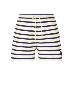 Gestreifte Baumwollshorts Crème