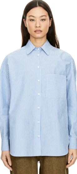 Gestreifte Bluse 'Ceva' Hellblau