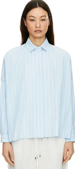 Gestreifte Bluse 'Clarissa' Hellblau