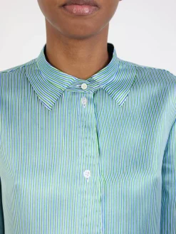 Gestreifte Bluse Grün