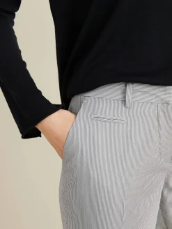 Gestreifte Chino 'City' Blau/Weiß