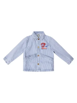 Gestreifte Jeansjacke 'Nineties' Blau