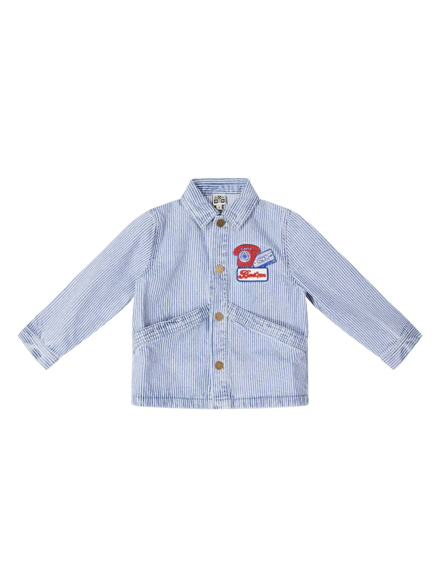 Gestreifte Jeansjacke 'Nineties' Blau