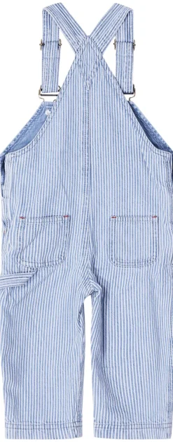 Gestreifte Latzhose 'Nope' Blau