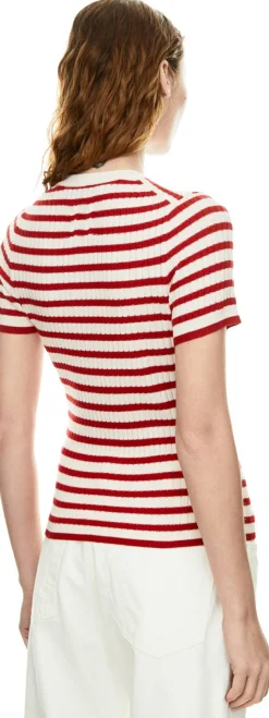 Gestreifter Cashmere-Pullover 'Alita' Rot