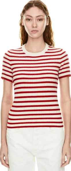 Gestreifter Cashmere-Pullover 'Alita' Rot