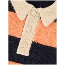 Gestreifter Pullover mit Polokragen Multi