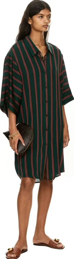 Gestreiftes Blusenkleid 'Drea' Grün