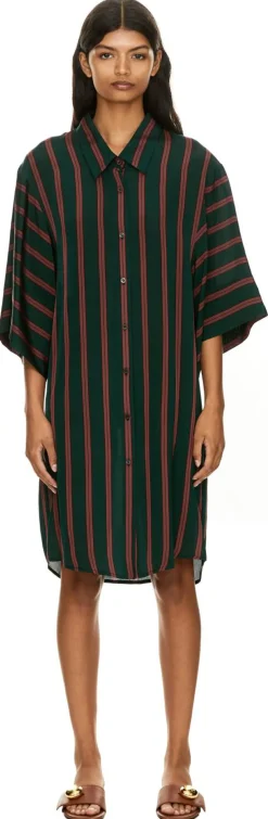 Gestreiftes Blusenkleid 'Drea' Grün