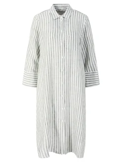 Gestreiftes Blusenkleid 'Lena' aus Leinen Grün